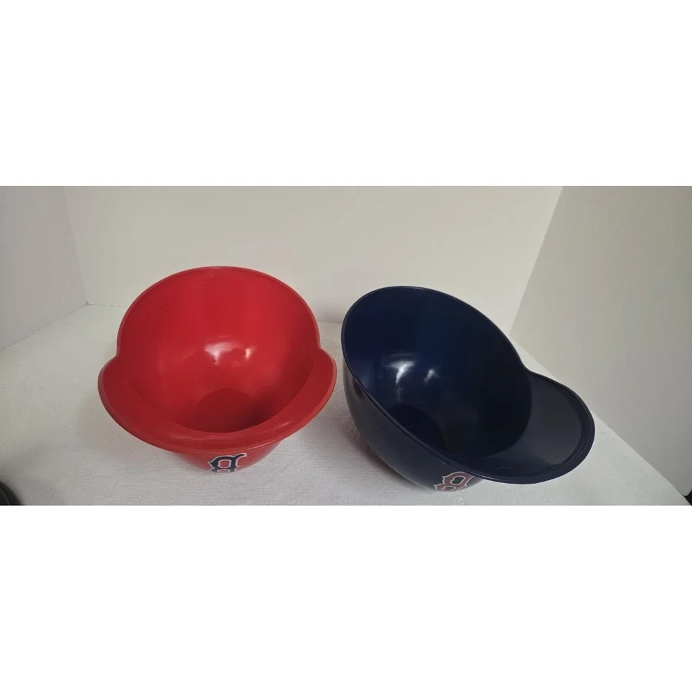Lot Of 2 Boston Red‎ Sox Plastic Batting Helmet Bowls
